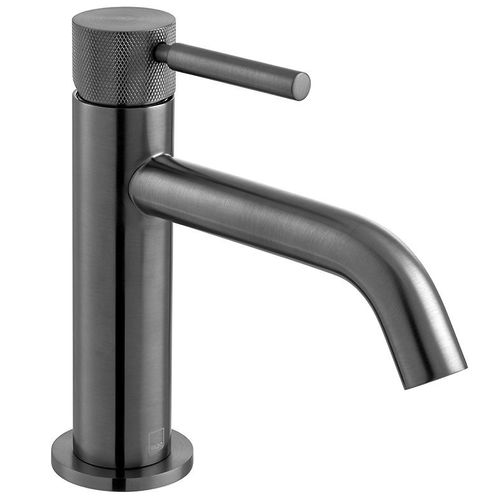 Vado Origins Slimline Mono Basin Mixer Tap With Knurled Accents (Brushed Gunmetal).