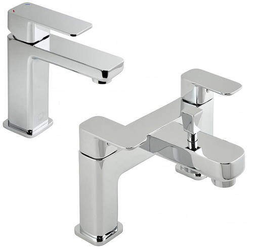 Vado Phase Basin Mixer & Bath Shower Mixer Tap Pack (Chrome).