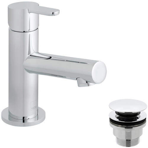 Vado Sense Mini Mono Basin Mixer Tap With Universal Waste (Chrome).