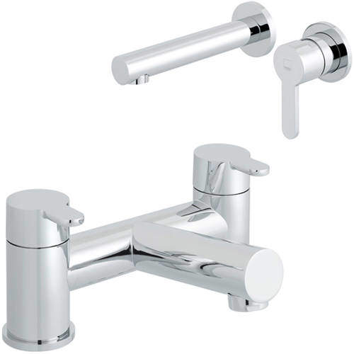 Vado Sense Wall Mounted Basin & Bath Filler Taps Pack (Chrome).