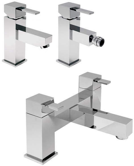 Vado T'e Basin, Bidet & Bath Filler Taps Pack (Chrome).