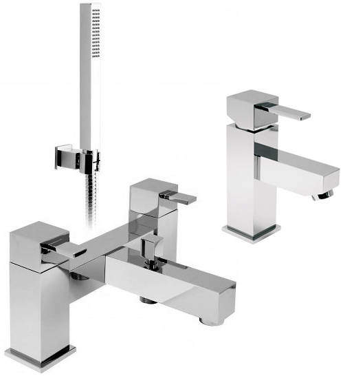 Vado T'e Bath Shower Mixer & Basin Mixer Taps Pack With Shower Kit.