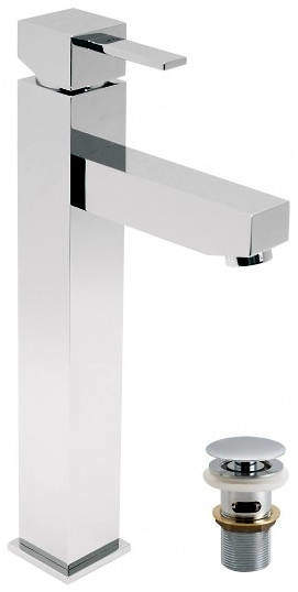 Vado T'e Tall Basin Mixer Tap With Clic-Clac Waste (Chrome).