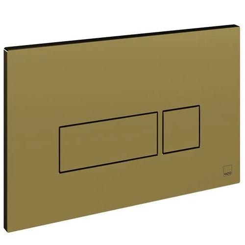 Vado Flush Plate With Square Buttons (Satin Brass).
