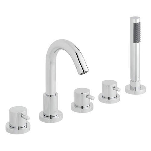 Vado Zoo 5 Hole Bath Shower Mixer Tap With Spout & Kit (Chrome).