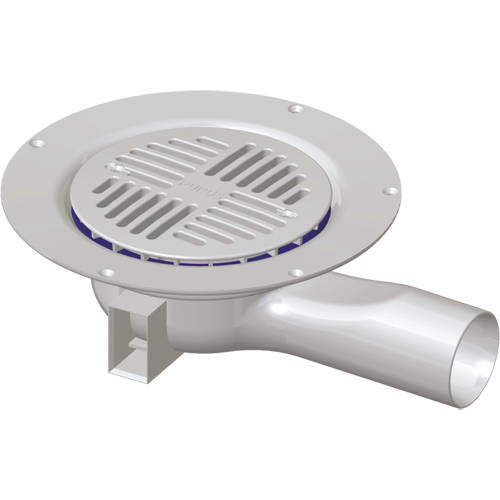 VDB Vinyl Drains Shower Drain With Horizontal Outlet 197mm (Polypropylane).