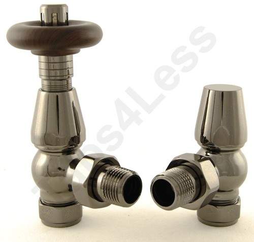 Crown Radiator Valves Thermostatic Angled Radiator Valves (B Nickel).