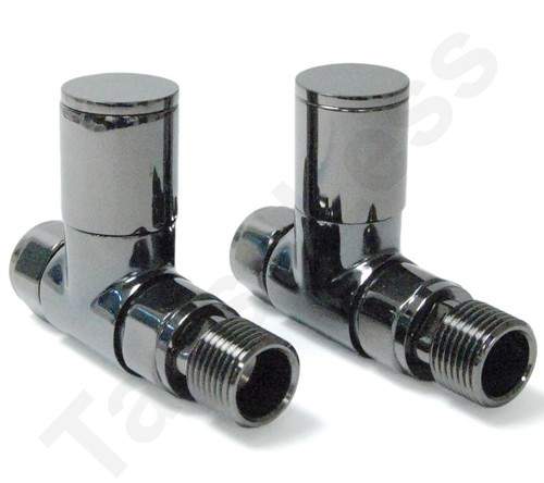 Crown Radiator Valves Milan Straight Radiator Valves (Black Nickel).