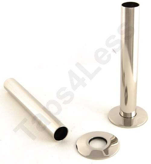 Crown Radiator Valves Sleeve Kit For Radiator Pipes (130mm, Nickel).