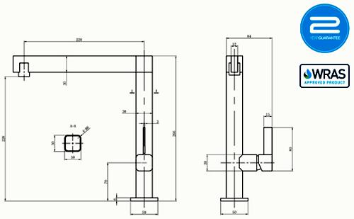 Additional image for Sparton Single Lever Kitchen Tap (Brushed Steel). SEN/02/BS