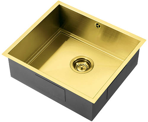 Additional image for Axix Uno SOS Undermount Kitchen Sink (450x400mm, Gold Brass).