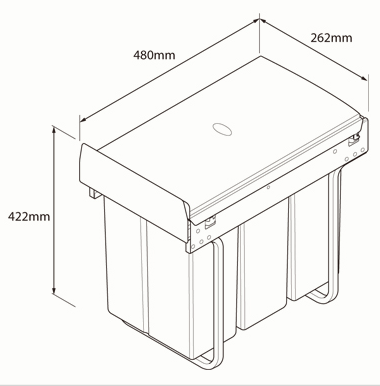 Additional image for Waste Separation Bin (30L).