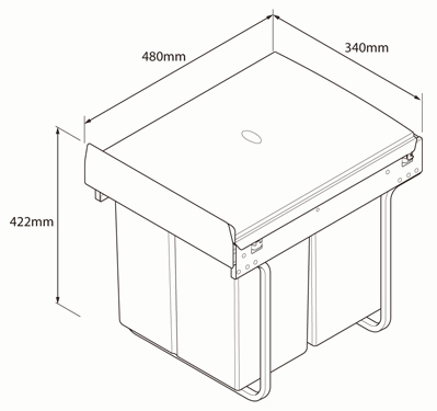 Additional image for Waste Separation Bin (40L).