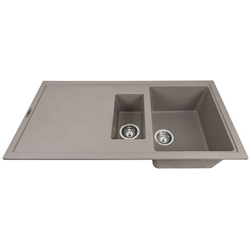 Additional image for Bladeduo 150i Inset 1.5 Bowl Kitchen Sink (1000x500, Concrete).