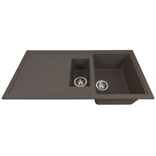 Additional image for Bladeduo 150i Inset 1.5 Bowl Kitchen Sink (1000x500, Mocha).