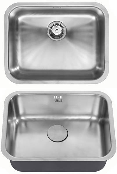 Additional image for Undermounted Kitchen Sink With Plumbing Kit (Satin, 535x406mm).