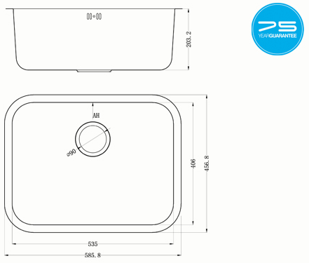 Additional image for Undermounted Kitchen Sink With Plumbing Kit (Satin, 535x406mm).