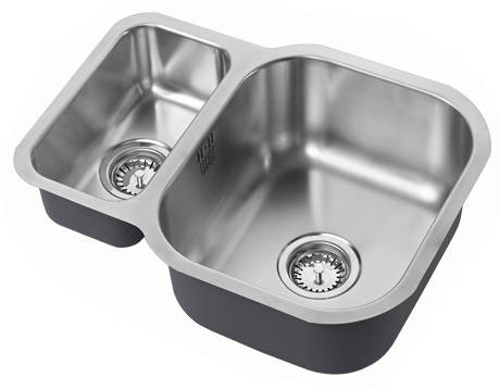 Additional image for Undermounted Two Bowl Kitchen Sink With Kit (Satin, 590x451mm).