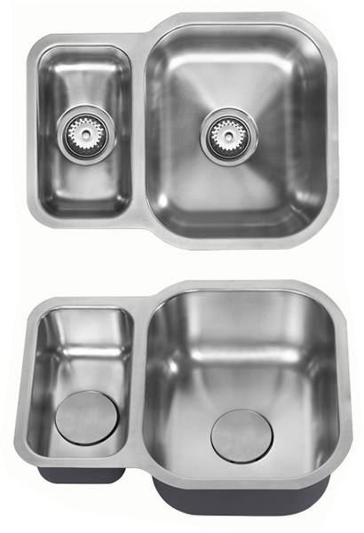 Additional image for Undermounted Two Bowl Kitchen Sink With Kit (Satin, 590x451mm).