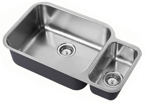 Additional image for Undermounted Two Bowl Kitchen Sink With Kit (Satin, 785x456mm).