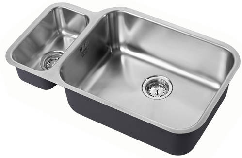 Additional image for Undermounted Two Bowl Kitchen Sink With Kit (Satin, 785x456mm).