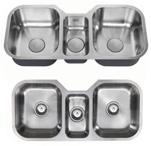 Additional image for Undermounted Triple Bowl Kitchen Sink With Kit (Satin, 960x451).