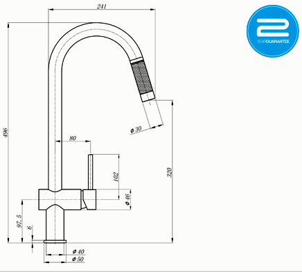 Additional image for Grande Single Lever Kitchen Tap (Brushed Steel).