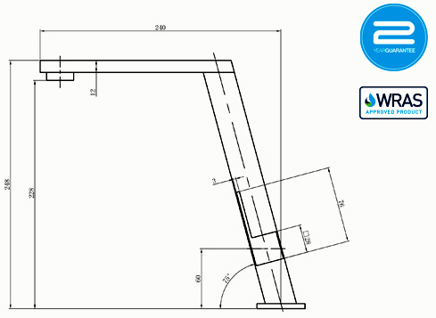 Additional image for Pendenza Dual Lever Kitchen Tap (Chrome).