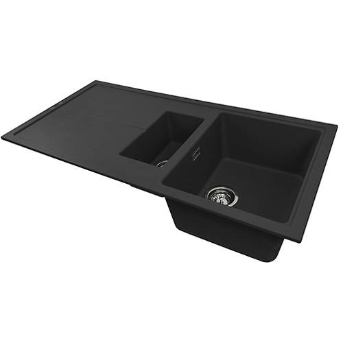 Additional image for Kitchen Sink & Tap Pack, 1.5 Bowl (1000x500, Metallic Black).