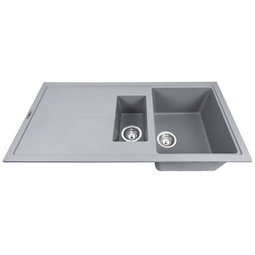 Additional image for Kitchen Sink & Tap Pack, 1.5 Bowl (1000x500, Metallic Grey).