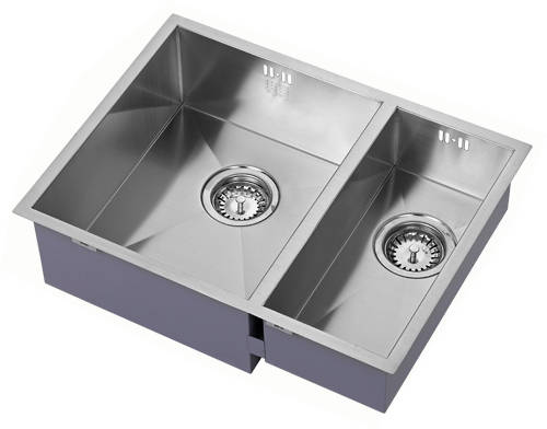 Additional image for Undermounted Two Bowl Kitchen Sink With Kit (Satin, 545x400mm).