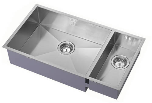 Additional image for Undermounted Two Bowl Kitchen Sink With Kit (Satin, 755x400mm).