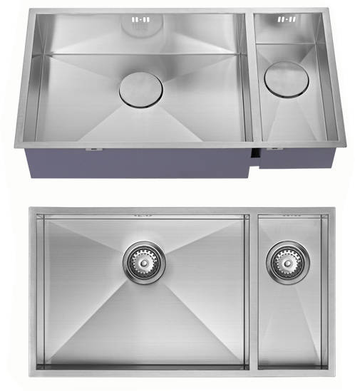 Additional image for Undermounted Two Bowl Kitchen Sink With Kit (Satin, 755x400mm).