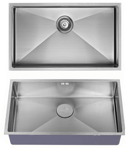 Additional image for Undermounted Kitchen Sink With Plumbing Kit (Satin, 700x400mm).