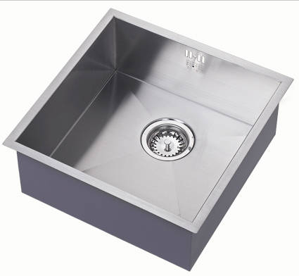 Additional image for Undermounted Kitchen Sink With Plumbing Kit (Satin, 400x400mm).