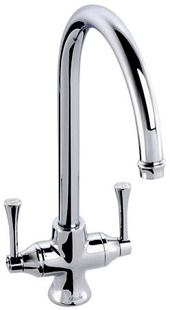 Additional image for Gosford Twin Lever Kitchen Tap (Chrome).