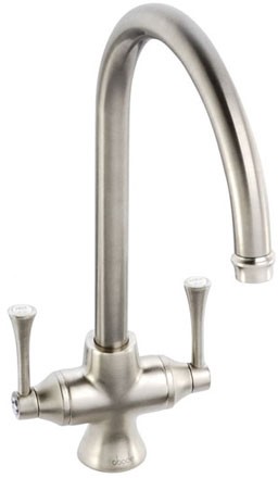 Additional image for Gosford Twin Lever Kitchen Tap (Brushed Nickel).