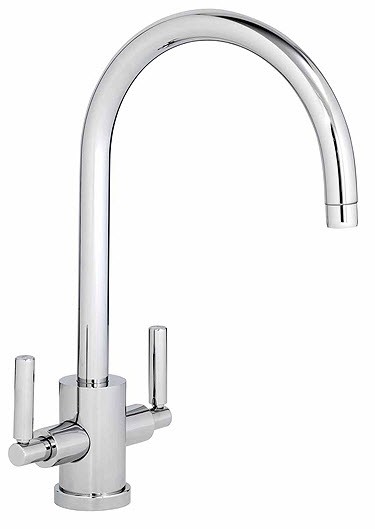 Additional image for Atlas Twin Lever Kitchen Tap With Swivel Spout (Chrome).