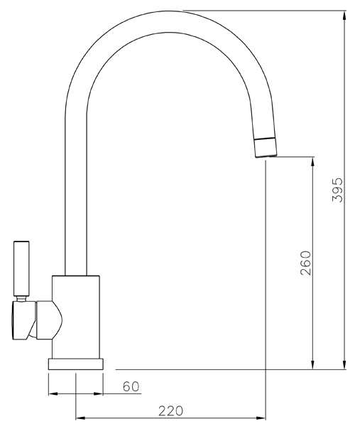 Additional image for Atlas Single Lever Kitchen Tap (Brushed Nickel).