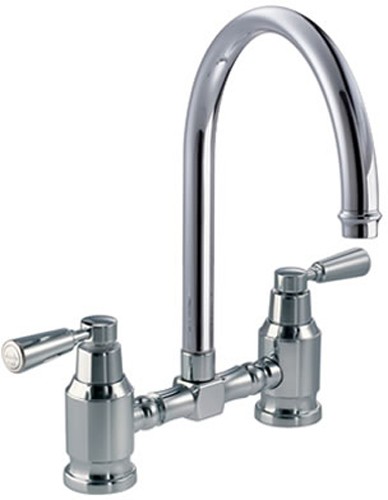 Additional image for Hargrave Swan Neck Bridge Kitchen Tap (Chrome).