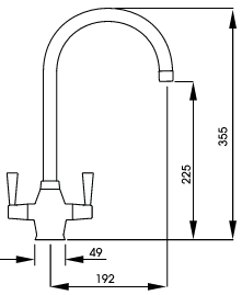 Additional image for Astral Dual Lever Kitchen Tap With Swivel Spout (Chrome).