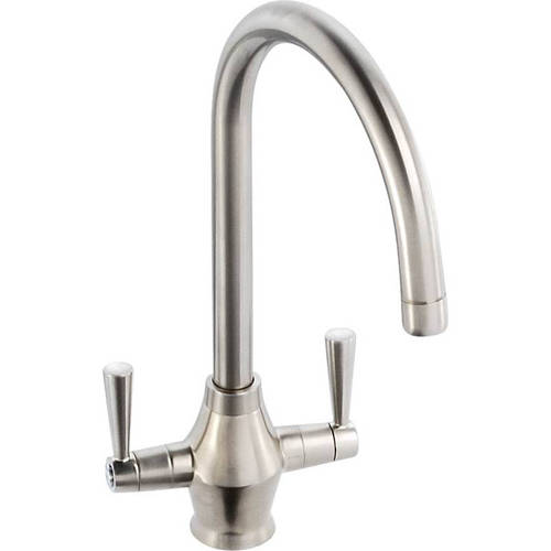 Additional image for Astral Dual Lever Kitchen Tap With Swivel Spout (Brushed Nickel).