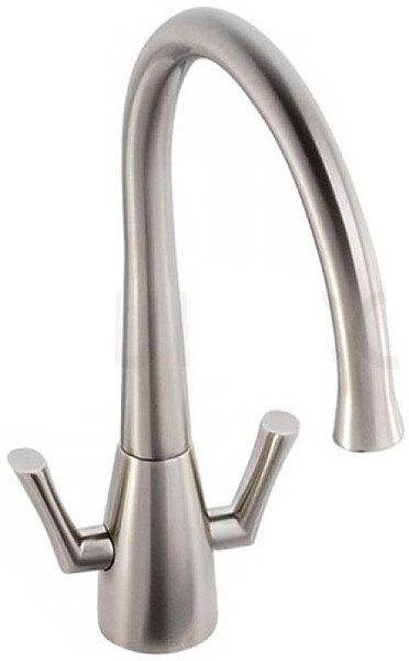 Additional image for Fluid Twin Lever Kitchen Tap With Swivel Spout (Brushed Nickel).