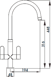 Additional image for Linear Nero Kitchen Tap With Swivel Spout (Chrome Body).