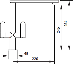 Additional image for Linear Monobloc Kitchen Tap With Swivel Spout (Brushed Nickel).