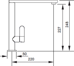 Additional image for Linear Monobloc Kitchen Tap With Swivel Spout (Brushed Nickel).