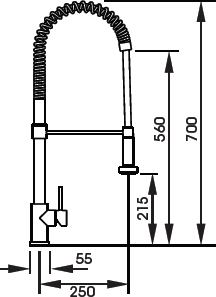 Additional image for Stalto Professional Kitchen Tap With Swivel Spout (Stainless Steel).