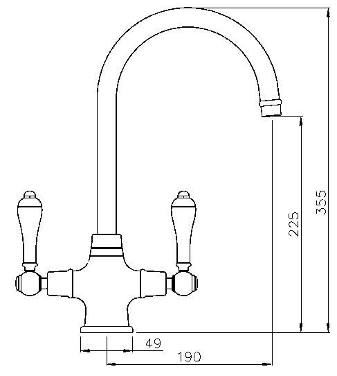 Additional image for Ludlow Monobloc Kitchen Tap (Brushed Nickel).