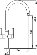 Additional image for Linear Style Kitchen Tap With Swivel Spout (Chrome).