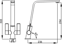 Additional image for Linear Flair Kitchen Tap With Swivel Spout (Chrome).